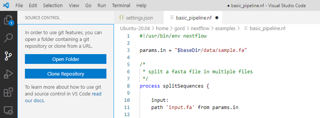 Using Git within VS Code